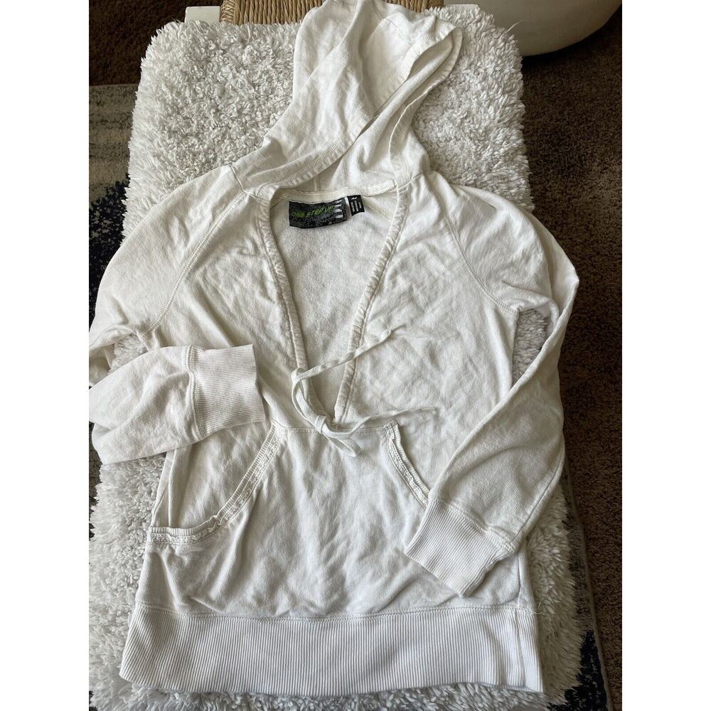 One Step Up Juniors/ W Sz. M Cream Low Neck Hoodie. Cute, Fun